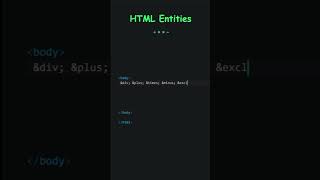 HTML ENTITIES #html #coding #trend #youtubeshorts u