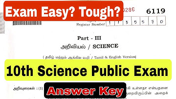 10th Science Public Exam 2022 Answer Key|10th Science Public Exam 2022 Full Answer Key