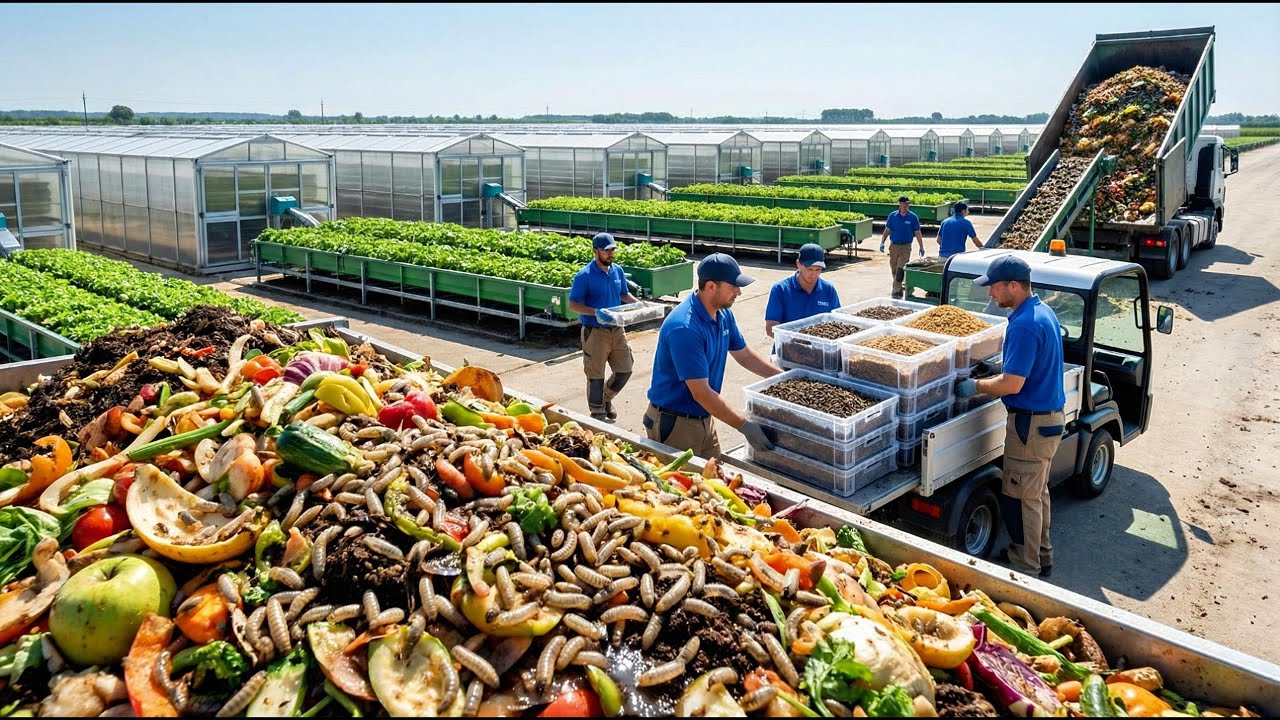 Processing organic waste with mini Black Soldier Flies.