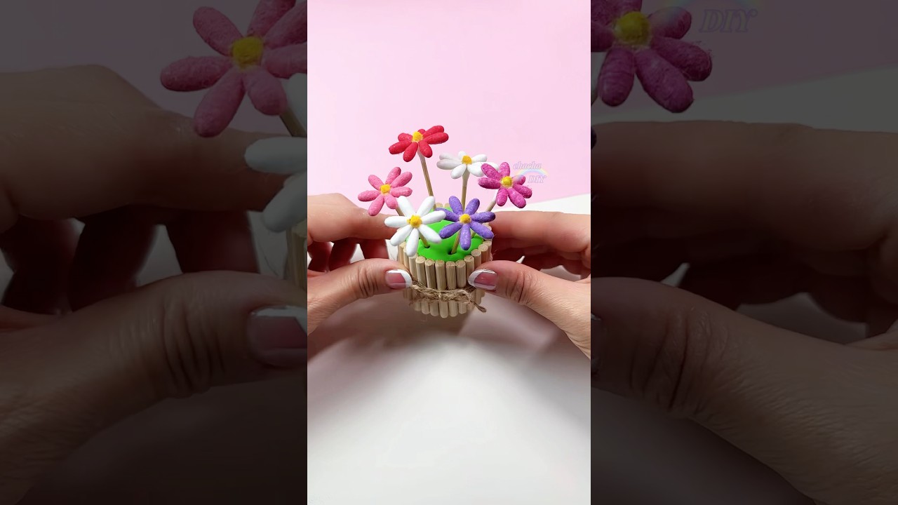Small flowers🌸🌼🌺made of cotton swabs DIY 