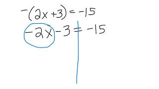 Ms. Shannon's Skills Video - distributing a negative - Solve for x