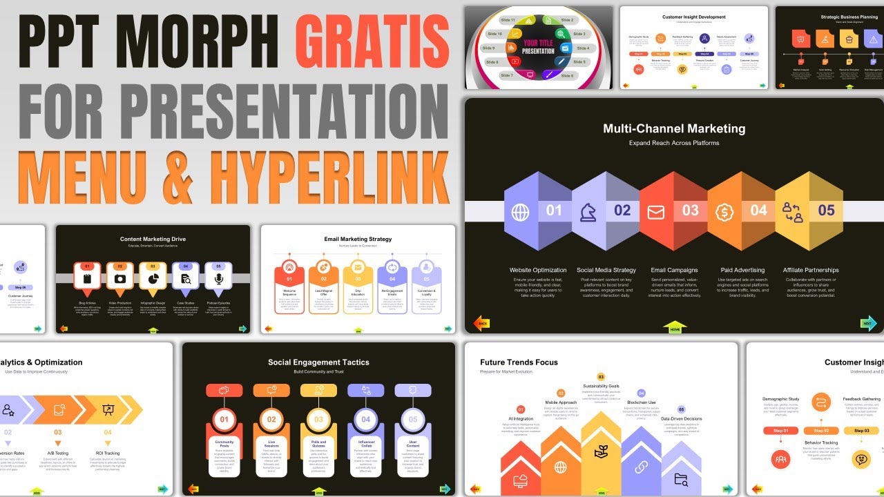 Powerpoint Morph Menu Slide PPT Morph Gratis Pakai Menu and Hyperlink - YouTube