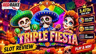 Triple Fiesta Slot Review 🎉 | Red Rake Gaming | 3,473x MAX WIN & Skull Wheel Feature! screenshot 1