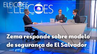 2026 Elections - Romeu Zema answers question about El Salvador's security policy