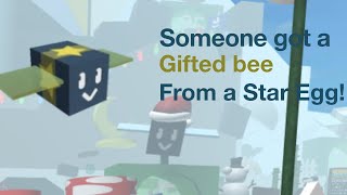 Someone Got a Gifted Basic bee from a star egg! | Roblox Bee swarm