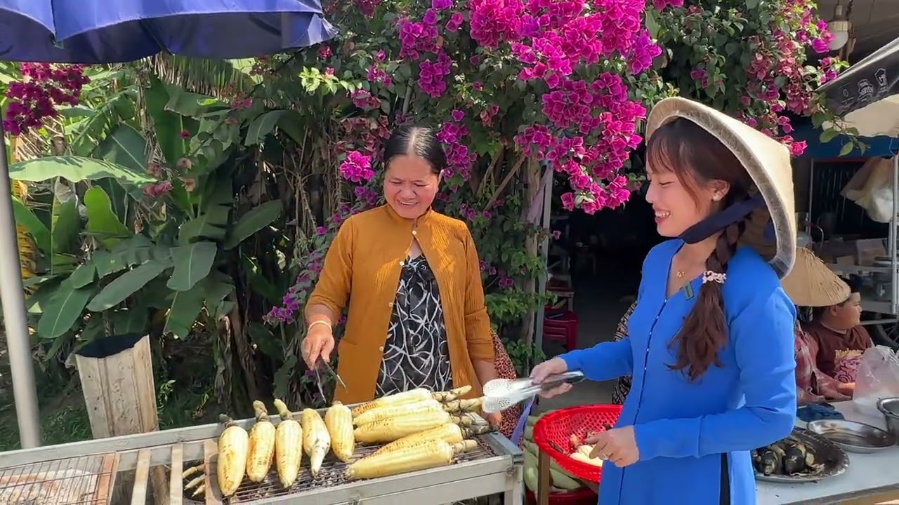 Bắp Của Cô Hai Trồng Vừa Thu Hoạch Con Cùng Mẹ Mua Về Làm Món Bắp Nướng Mỡ Hành Bán / Nhà Quê #585
