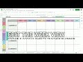 Editing the week view horizontal  vertical  3  editable google sheets teacher planner