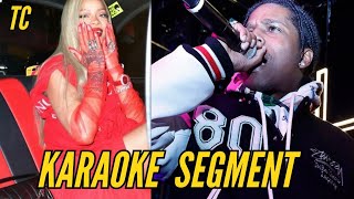 Rihanna hyped up ASAP Rocky while he sing Garnett Silk song☺ | karaoke segment🎤