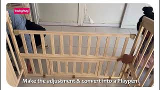 Babyhug 15 in 1 Baby Cot with Rocking Function Assembly Video