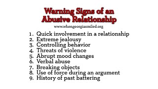 Warning Signs Of An Abusive Relationship