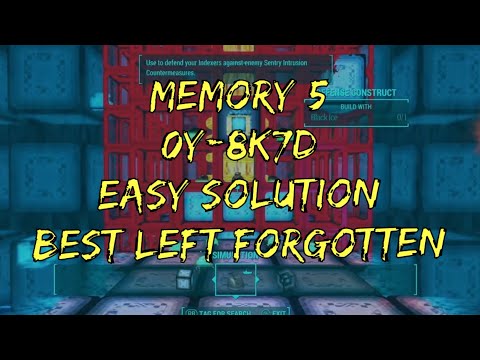 Easy solution for final memory 0Y-8K7D in Best left forgotten quest (Dima memory 5) fo4