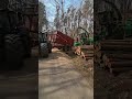 Wood Chipper Loading Trailer Like a Combine 🌲🚜 #fendt #forestry #tractor #logging #heavymachinery