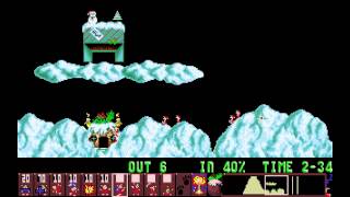 Holiday Lemmings 1993 - Flurry Level 15: 'Head for the Hills' (1993) [MS-DOS]