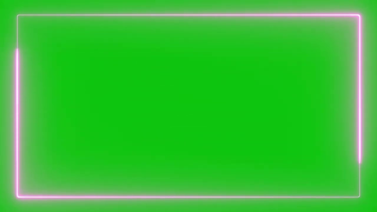 Pink Neon Border Green Screen Overlay Motion Graphics 4K 30fps