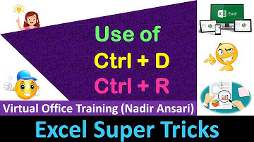 Shortcut Tricks CTRL D and CTRL R in Microsoft Excel