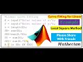Matlab code for linear curve fitting|| Linear Least Square