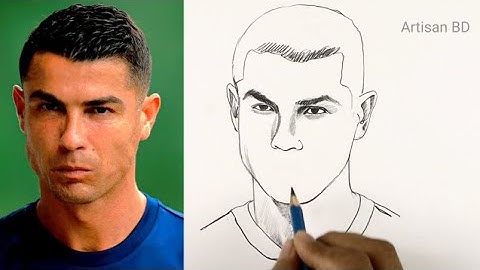 Ronaldo Drawing Easy 😍 How to Draw Cristiano Ronaldo | Cr7 Portrait Drawing