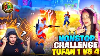 Nonstop Gaming 😱 Challenge @Tufan ff 🥵 For 1 vs 4 On Live-Garena Free Fire 🔥