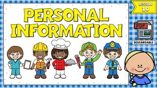LECCIÓN 10: CÓMO DAR INFORMACIÓN PERSONAL EN INGLÉS | PERSONAL INFORMATION IN ENGLISH