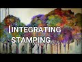 Using stamping in acrylic painting