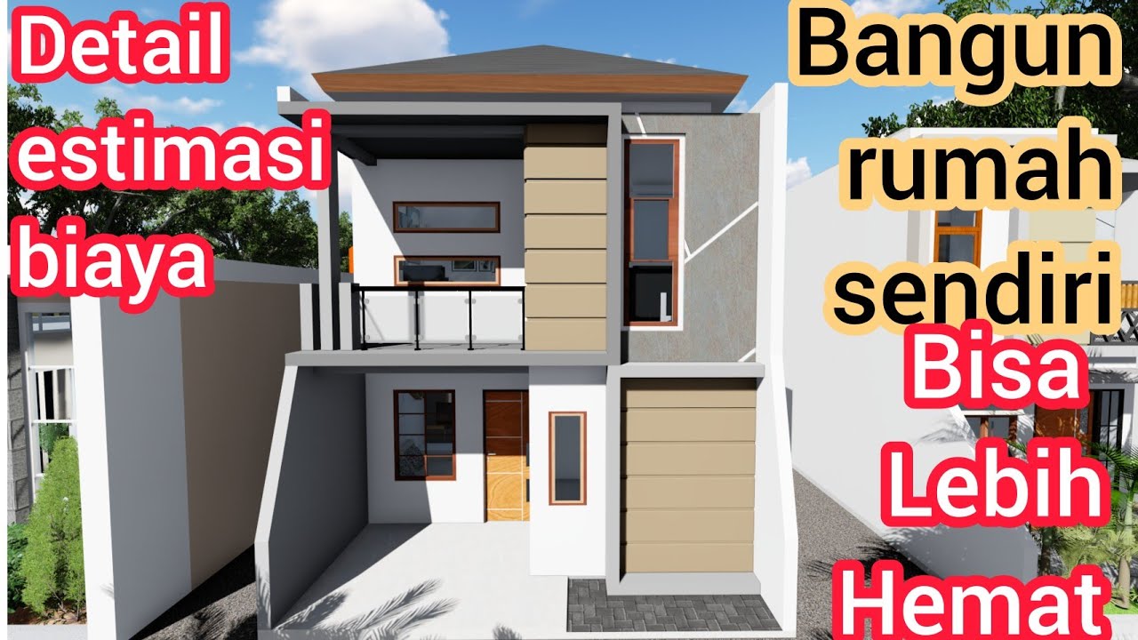 Desain rumah 2 lantai sederhana dan biaya 100 Juta | 6x7 meter 3 kamar | cukup untuk material - YouTube - Denah Rumah Ukuran 6x7 Meter 2 Lantai