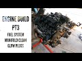 DISCOVERY 3 ENGINE BUILD PT 3 , Fuel system , intake manifold clean, glow plugs