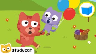 Les Ballons De Kitty Kittys Balloons Stories For Kids In French Learn French Studycat