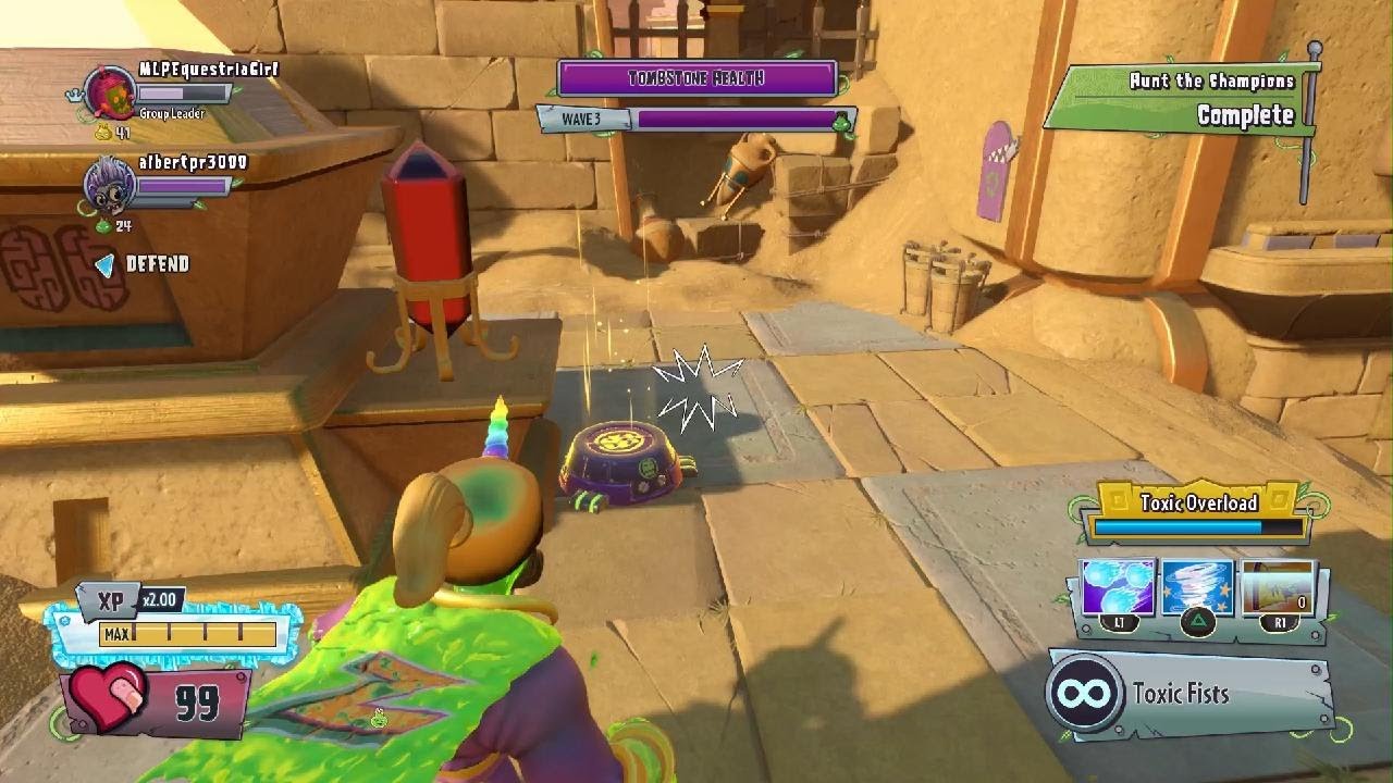 Plants vs Zombies GW2 Toxic Brainz Graveyard Ops Time Park Multiplayer Ops Super Boss Wave Part 8