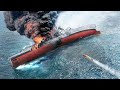 US Powerful Submarine Torpedo Sinks Massive Military Ship in Middle of the Ocean