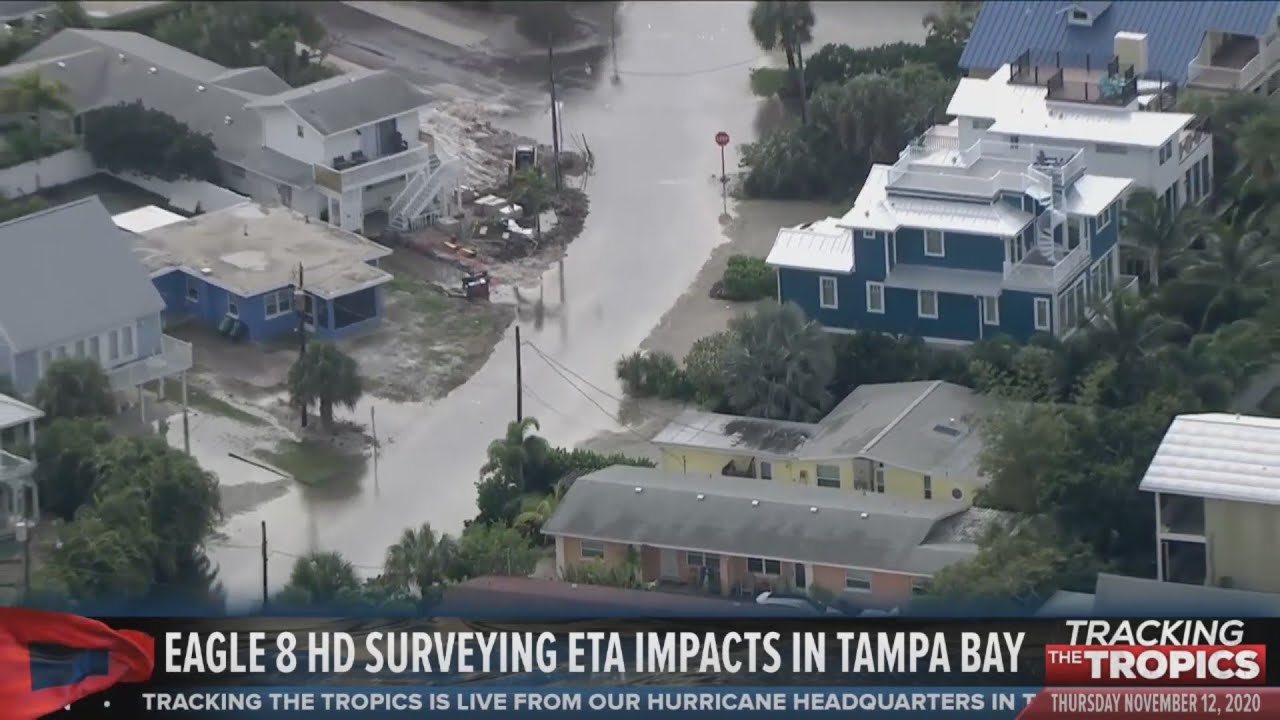 Tropical Storm Eta leaves behind water, debris in Tampa Bay - YouTube