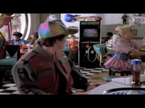 Wild Gunman scene in Back to the future II, 80s cafe