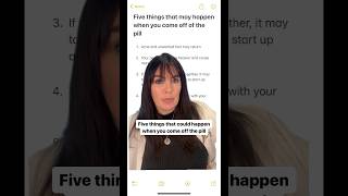 Five things that may happen when you come OFF the pill 💊 #thepill #hormonesupport #hormoneimbalance