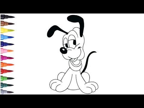 Download How to Draw and Color Pluto Dog For Kids | Pluto Dog Colouring Pages Fun For Kids | ToyJoy Art ...