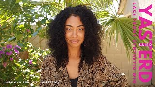Curly Synthetic Lace Front Wig Unboxing and First Impression! Yasterd Wigs