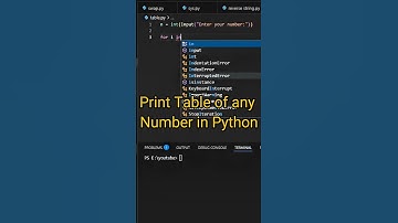 Multiplication Table in Python | For Loop Example #shorts
