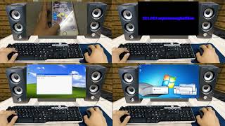 (2 Windows 7 Ultimate vs 2 Windows XP) 2 + 2 = 4 Realistic Minecraft Angry Steve (REUPLOAD)