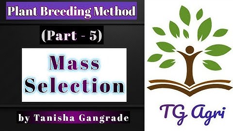 Mass selection | Plant Breeding Method by Tanisha Gangrade