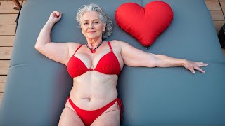 Ageless Elegance: Martha's Confidence in a New Bikini / Natural old Woman