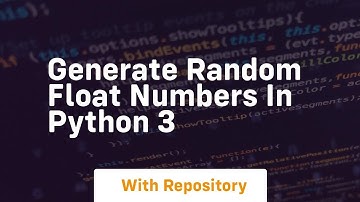 Generate random float numbers in python 3