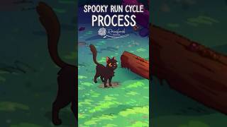 Spooky Run Cycle Animation Process #animation #cartoon #indieanimation #warriorcats #shorts #cats