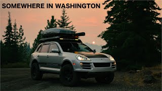 Washington Back Country, But in a lifted Porsche.