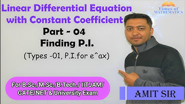P.I.(Particular Integral) For  e^ax.