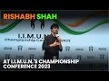 Rishabh shah at iimuns championship conference 2023