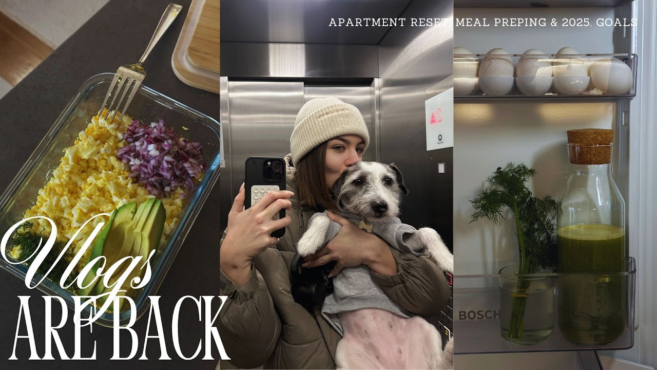 VLOGS ARE BACK│apartment reset, meal prepping & 2025 goals!