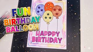 Easy Happy Birthday Coloring Page 🎨 | Balloons Art for Kids
