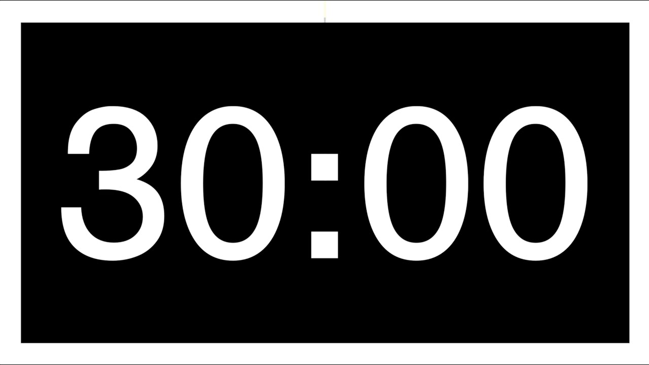 30 minute countdown timer with no sound YouTube