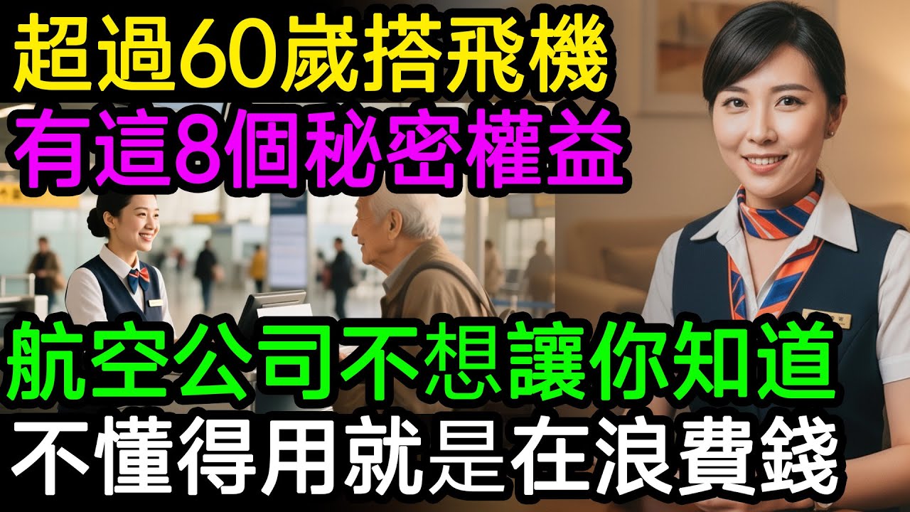 航空公司「打死也不說」的秘密！資深座艙長提醒：年過60，搭飛機有「8大特權」！不懂得用，就是白白浪費錢！#生活經驗 #百科密碼 #科普