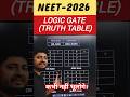 TRUTH TABLE LOGIC GATE #VIVEKSIRPHYSICS #NEET2026 #JEENAINS #PHYSICS