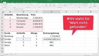 Excel Sverweis und Wverweis Funktion - einfach erklärt [Beispiel, Anleitung, Tutorial]