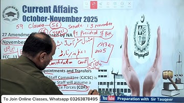 Monthly Current Affairs October-November 2025| PPSC Preparation Daily FPSC SPSC CSS KPPSC